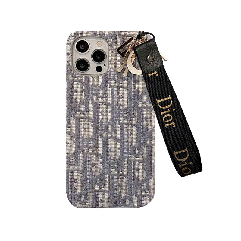 CD iPhone case with strap, black