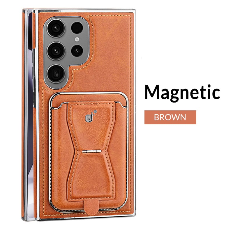 Leather Card Holder 2in1 Detachable Magnetic Phone Case for Samsung S25 S24 S23 Ultra