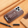 Business Multi-Purpose Premium Leather Magnetic Card Case Holder Phone Case for iPhone16 15 14 13 12