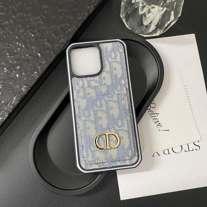 Fashion brand embroidery card slot suitable for 12/13/14/15/16 mobile phone case