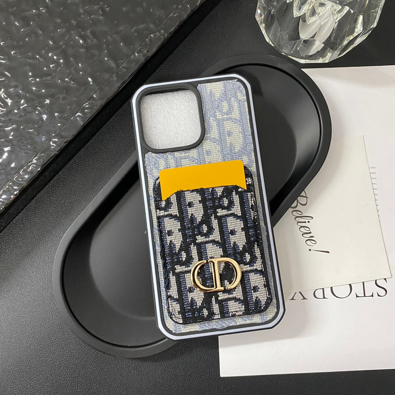 Fashion brand embroidery card slot suitable for 12/13/14/15/16 mobile phone case