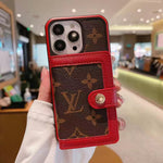 LV Card Slot Wallet Case for iPhone 12 13 14 15 16 Pro Max Plus