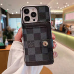 LV カードスロット ウォレットケース iPhone 12 13 14 15 16 Pro Max Plus用