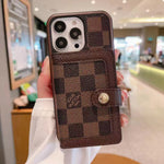 LV カードスロット ウォレットケース iPhone 12 13 14 15 16 Pro Max Plus用