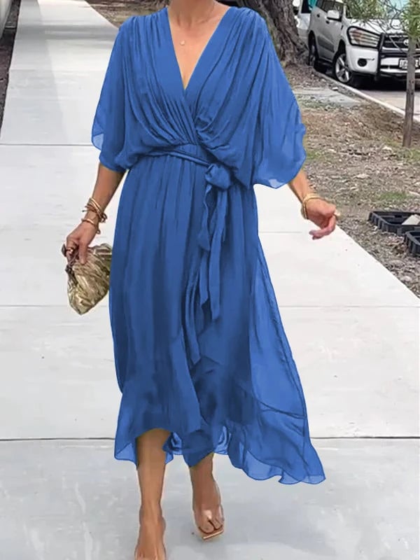 Stylish and elegant V-neck maxi dress 