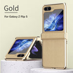 Galaxy Z Flip3 Flip4 Flip5 用高級レザー携帯ケース