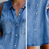 Casual denim short sleeve dress