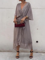 Stylish and elegant V-neck maxi dress 