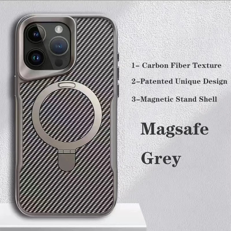 Fiber Texture Backplate Magsafe Magnetic Case for iPhone 16 15 14 13 12 Pro Max 