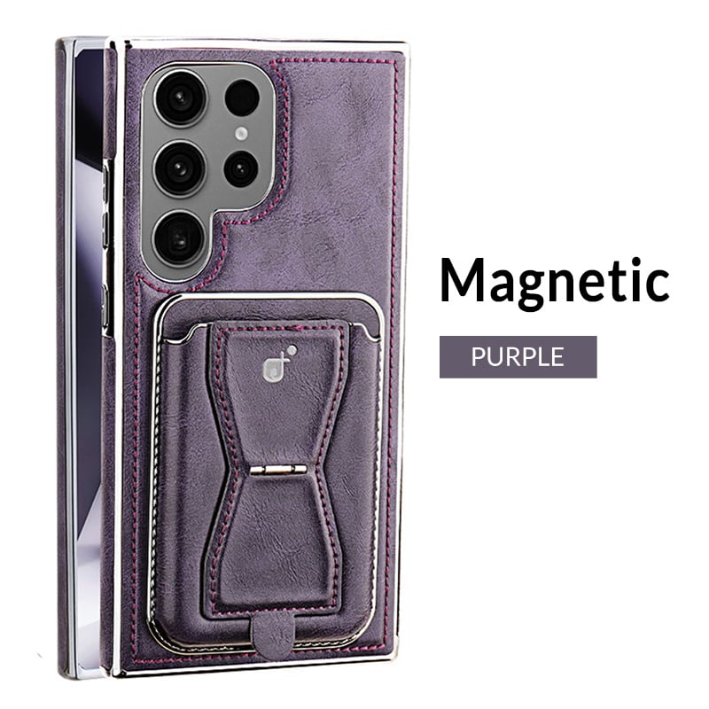 Leather Card Holder 2in1 Detachable Magnetic Phone Case for Samsung S25 S24 S23 Ultra