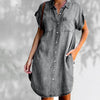 Casual denim short sleeve dress