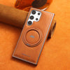 Magnetic Leather Case with 360° Rotating Bracket for Galaxy S22 Ultra and S23/S24 Series 