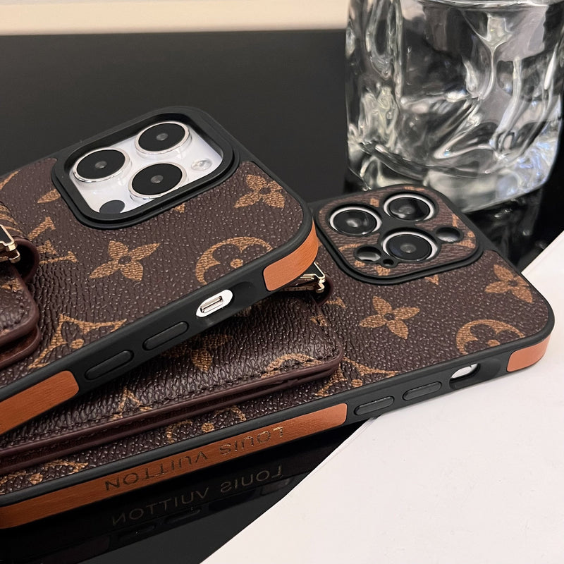 Luxury iPhone Case: with Handheld Stand and Strap (Removable Lens) 