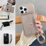 Luxury Mirror Card Wallet Leather Case for iPhone 16, 15, 14, 13, 12 